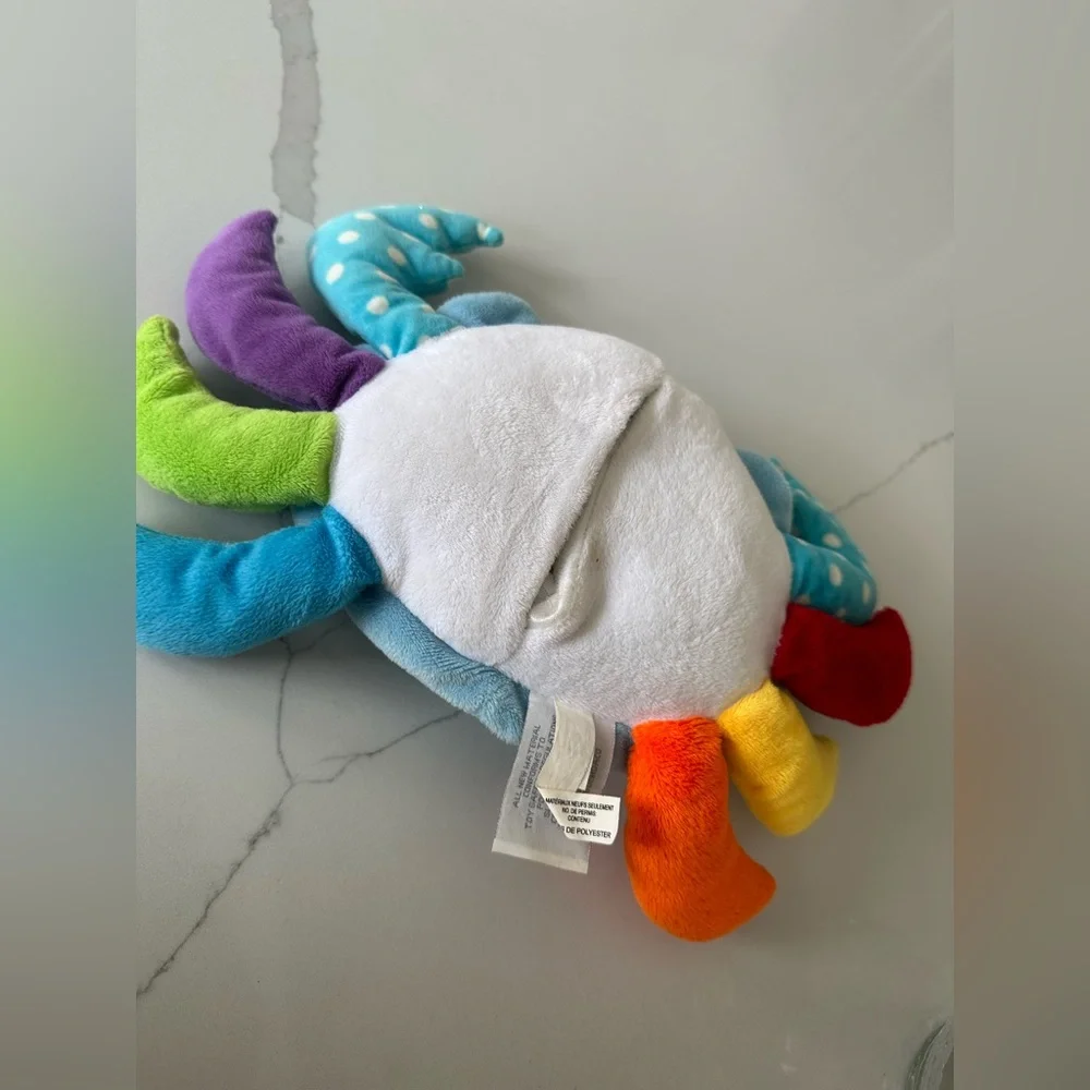Learn Your Colors Crab talking light up Baby blue plush Stuffed Animal Nat Jules